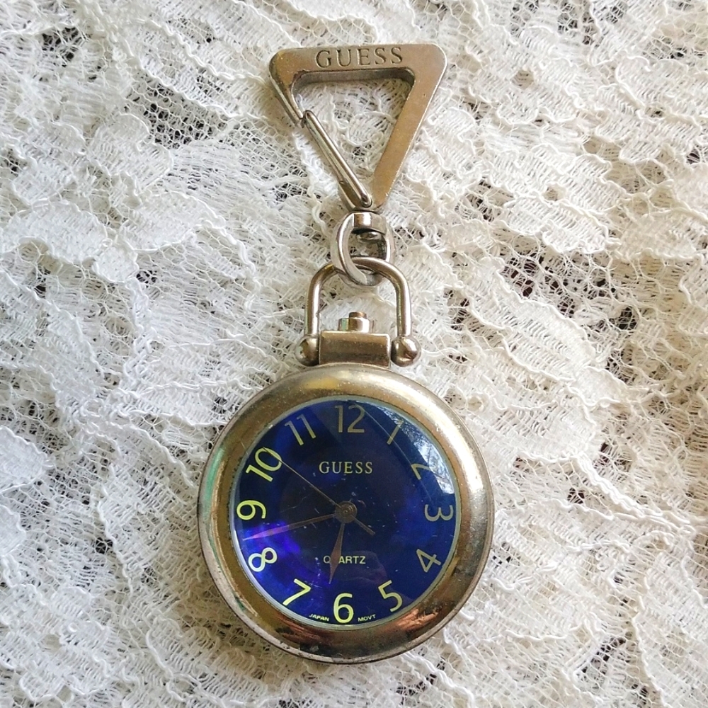 ⚜️ Vintage Guess Carabiner Clip-on Pocket Watch
